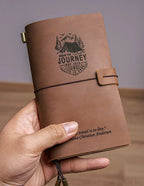 Refillable Leather Travel Journal with a Card Pocket and Replaceable Inserts for Notes and Sketches