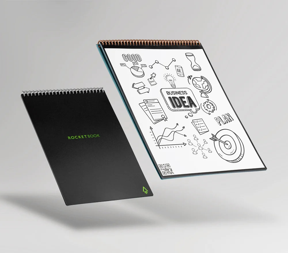 Refillable Notebook with Dot and Lined Pages, Reusable Synthetic Paper, Cloud Note Scanning, Executive or Letter Size