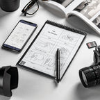 Refillable Notebook with Dot and Lined Pages, Reusable Synthetic Paper, Cloud Note Scanning, Executive or Letter Size