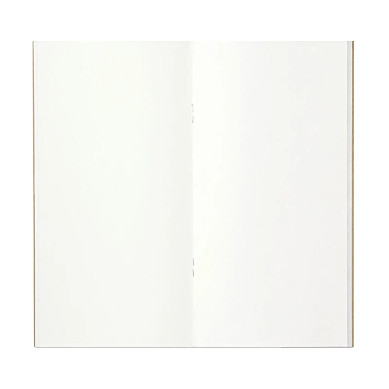Refillable Travel Notebook Starter Kit in Blue Leather, Regular Size, with a 64-Page Plain Insert
