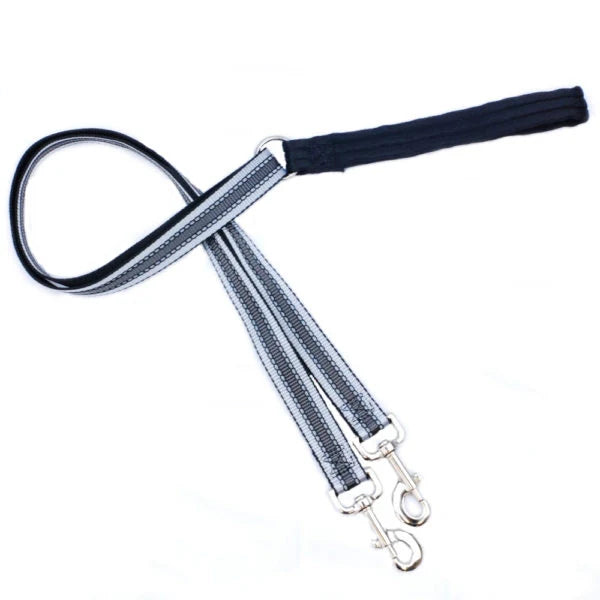 Reflective Black No-Pull Dog Harness with Velvet-Lined Chest Strap and Front and Back Leash Attachments