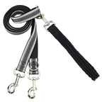 Reflective Black No-Pull Dog Harness with Velvet-Lined Chest Strap and Front and Back Leash Attachments