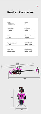 Remote Control Helicopter with Updated Orange Design and Integrated ELRS Connector for Hobby Flying