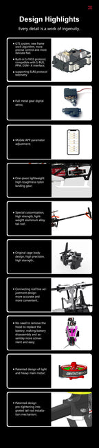 Remote Control Helicopter with Updated Orange Design and Integrated ELRS Connector for Hobby Flying