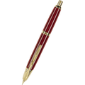 Retractable Fountain Pen in Red and Gold Trim