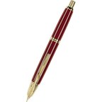 Retractable Fountain Pen in Red and Gold Trim
