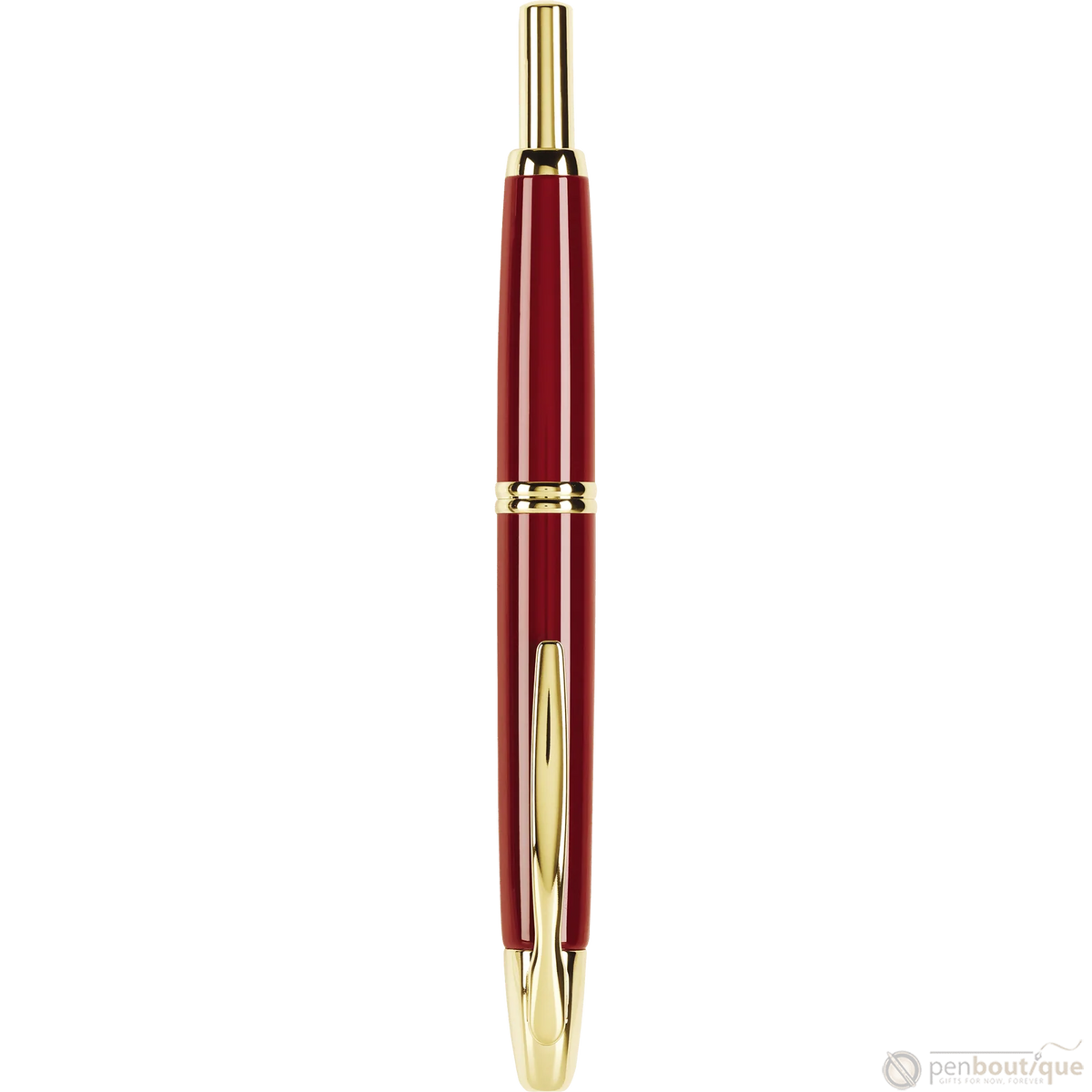 Retractable Fountain Pen in Red and Gold Trim