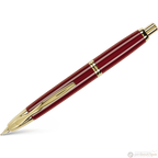 Retractable Fountain Pen in Red and Gold Trim