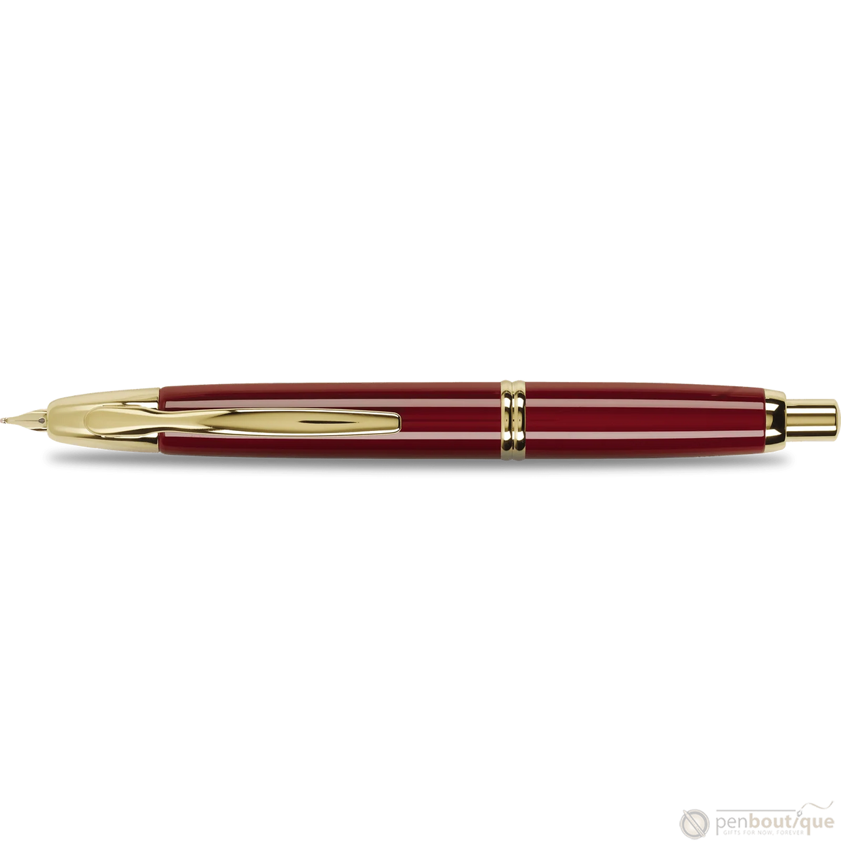 Retractable Fountain Pen in Red and Gold Trim