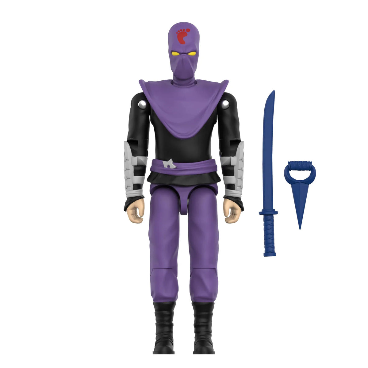 Retro Foot Ninja Action Figure with Katana and Punch Dagger, 4-Inch Scale, 9-Point Articulation