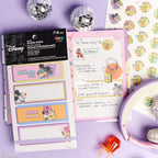 Retro Planner Sticker Book for Mini Layouts with 30 Sheets of Colorful Boxes and Character Designs