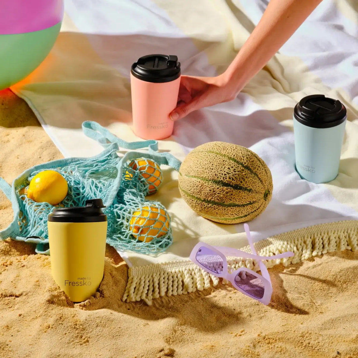 Reusable Coffee Cup in Peachy, 340ml Stainless Steel with Double-Wall Insulation for Café Stops and Commutes