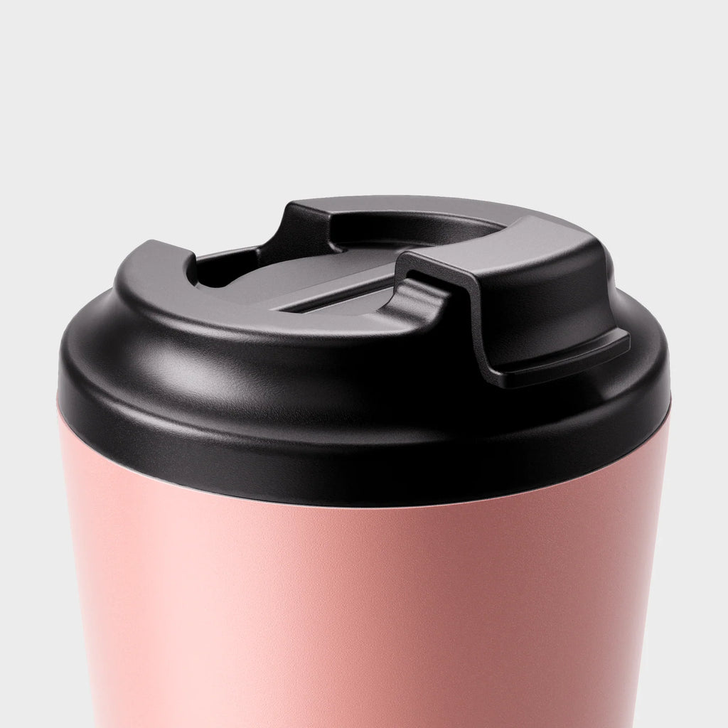 Reusable Coffee Cup in Peachy, 340ml Stainless Steel with Double-Wall Insulation for Café Stops and Commutes