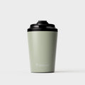 Reusable Coffee Cup in Sage, 340ml/12oz, with Ceramic Lining and Double-Wall Insulation for Cafe Drinks