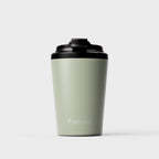 Reusable Coffee Cup in Sage, 340ml/12oz, with Ceramic Lining and Double-Wall Insulation for Cafe Drinks