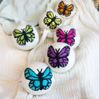 Reusable Dryer Balls Laundry Set with Three Needle-Felted Monarch Butterflies for Small and Medium Loads