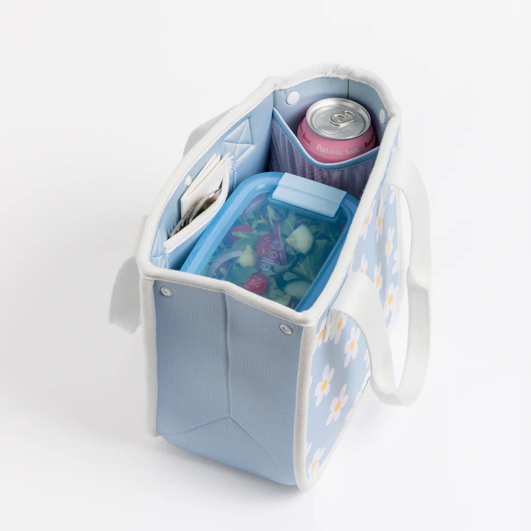 Reusable Lunch Tote with Multiple Pockets and a Foldable Design for Work Lunches, Picnics and Travel