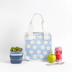 Reusable Lunch Tote with Multiple Pockets and a Foldable Design for Work Lunches, Picnics and Travel