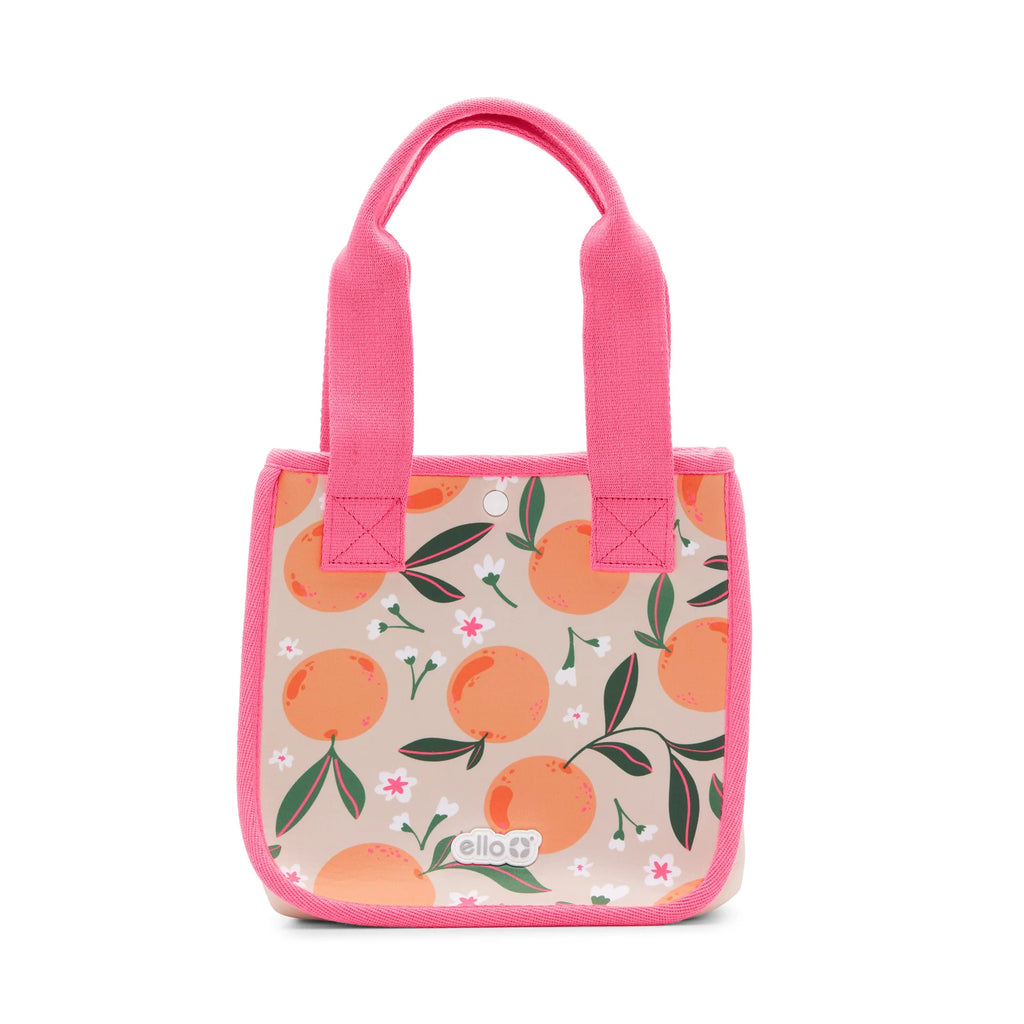 Reusable Lunch Tote with Multiple Pockets and a Foldable Design for Work Lunches, Picnics and Travel — Orange