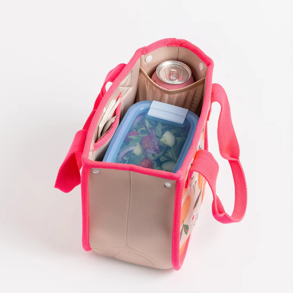 Reusable Lunch Tote with Multiple Pockets and a Foldable Design for Work Lunches, Picnics and Travel