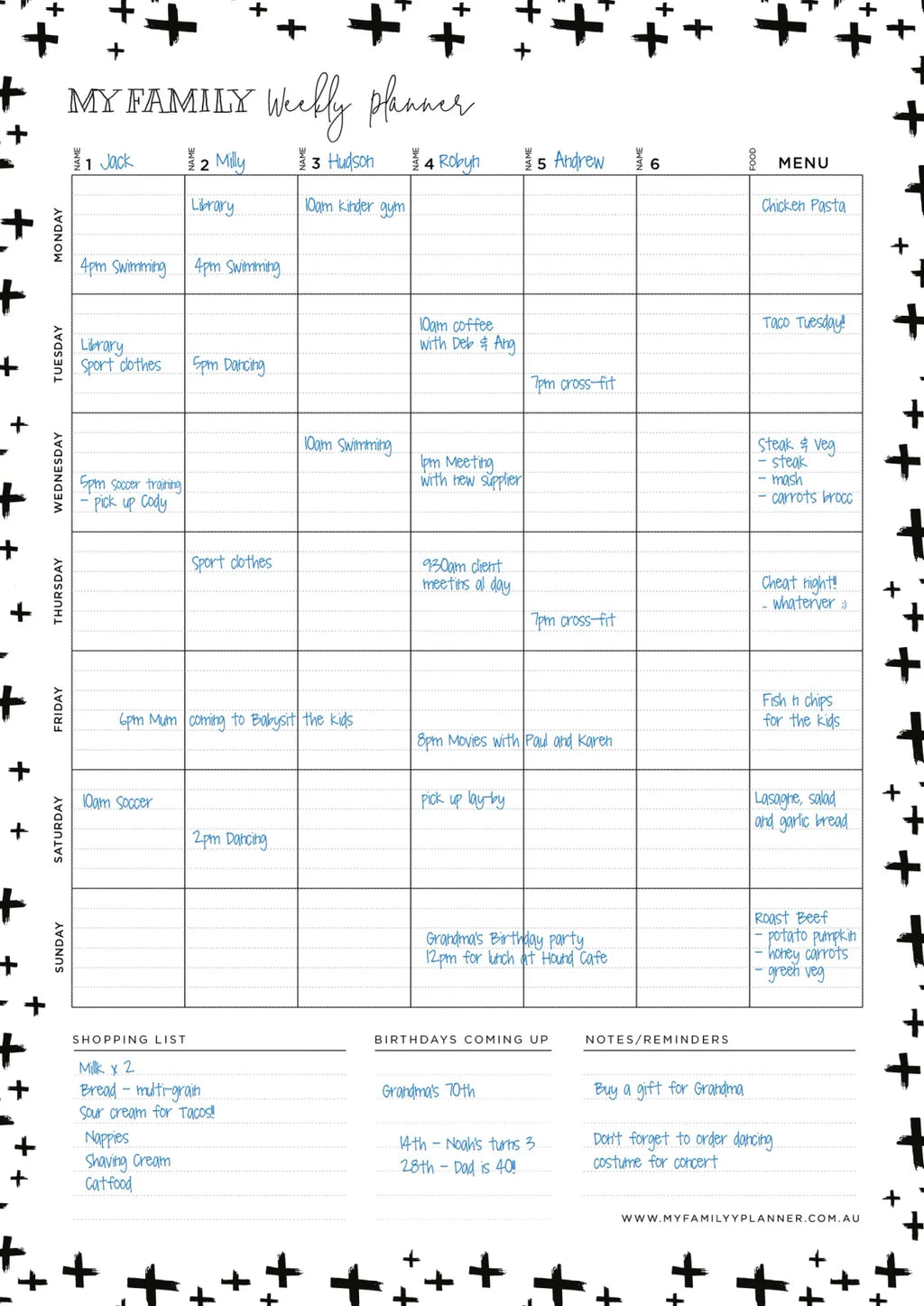 Reusable Magnetic Weekly Planner
