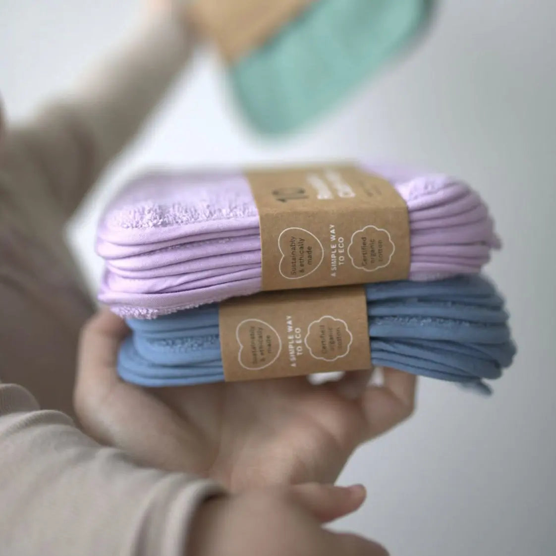 Reusable Organic Cloth Wipes in 10, 20 or 25 Pack for Gentle Home Cleaning and Everyday Messes