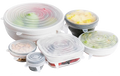 Reusable Silicone Stretch Lids, Clear 6-Piece Set in Six Sizes