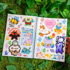 Reusable Sticker Book with TV Head Artwork, B5 50-Page Storage for Vinyl, Paper Stickers, Washi Tape and Notes