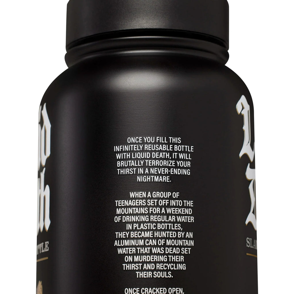 Reusable Water Bottle, 32 oz Black Slaughter Bottle with Reusable Lid for Everyday Hydration