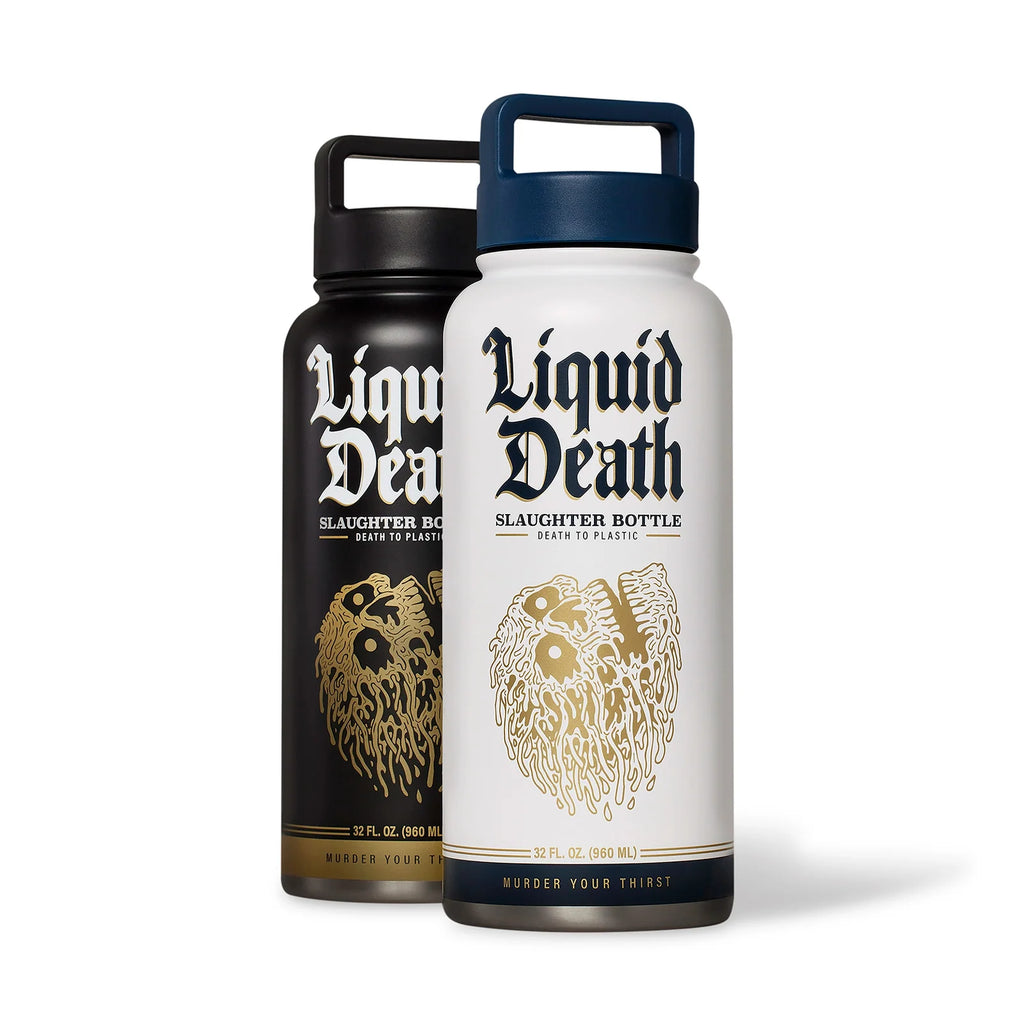 Reusable Water Bottle, 32 oz Black Slaughter Bottle with Reusable Lid for Everyday Hydration