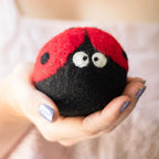 Reusable Wool Dryer Balls, 3-Piece Lavender Fields Ladybug Set