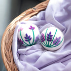 Reusable Wool Dryer Balls, 3-Piece Lavender Fields Ladybug Set