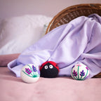 Reusable Wool Dryer Balls, 3-Piece Lavender Fields Ladybug Set