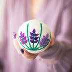 Reusable Wool Dryer Balls, 3-Piece Lavender Fields Ladybug Set