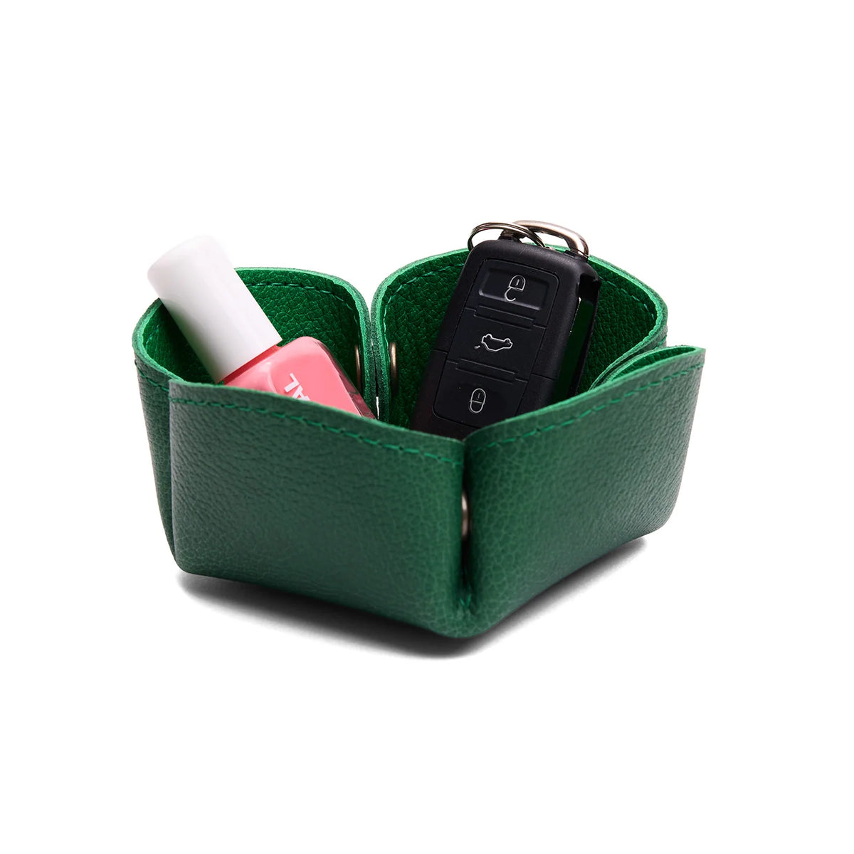 Reversible Clover Trinket Tray with Snap Corners for Jewelry, Coins, Keys and Everyday Small Treasures