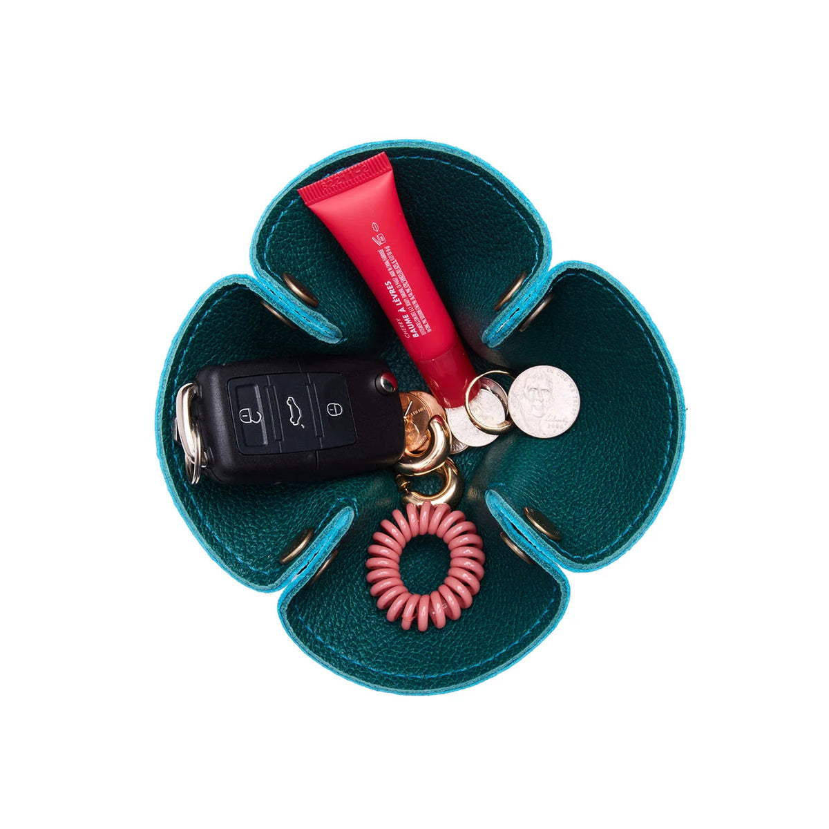 Reversible Clover Trinket Tray with Snap Corners for Jewelry, Coins, Keys and Everyday Small Treasures