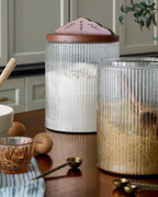 Ribbed Glass Storage Canister