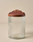Ribbed Glass Storage Canister, Small