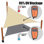 Right Triangle Shade Sail Canopy, 200 GSM HDPE Fabric with 95% UV Blocking for Outdoor Patios and Pools
