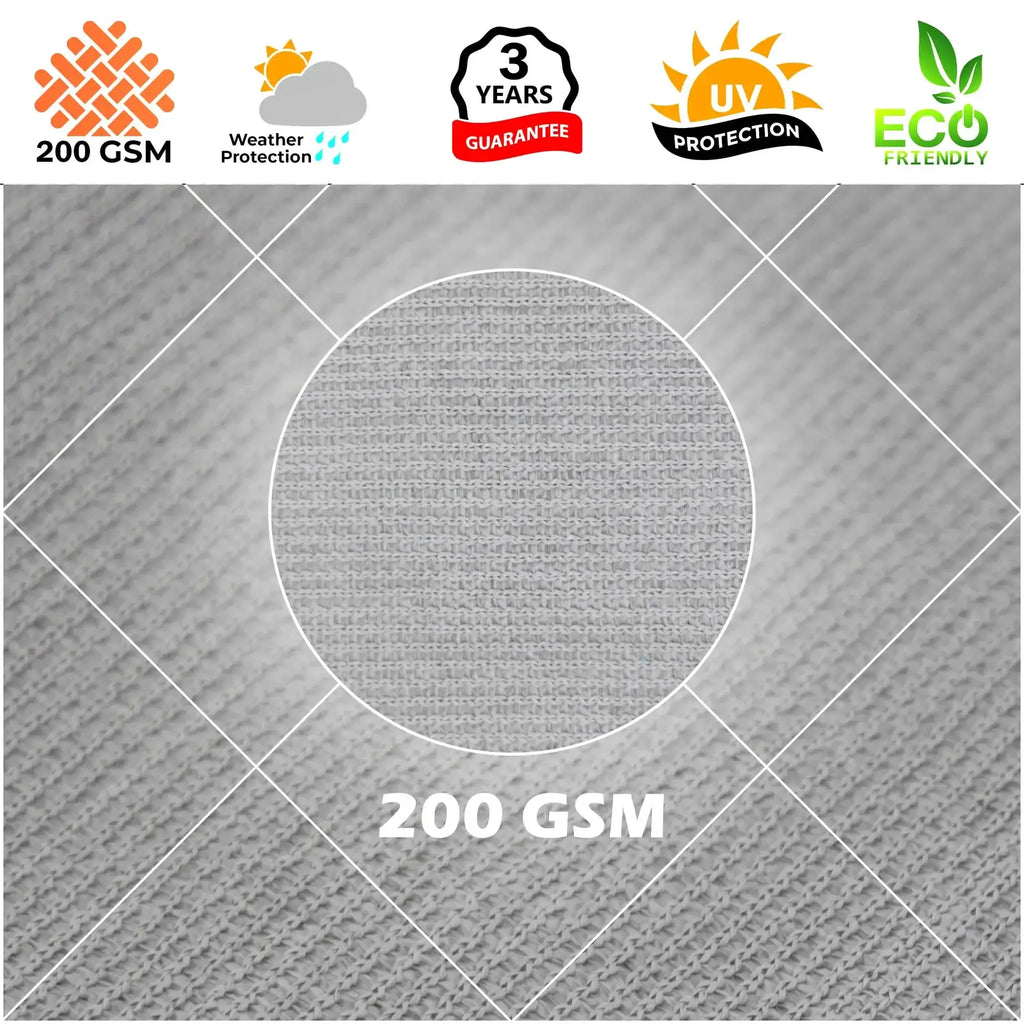 Right Triangle Shade Sail Canopy, 200 GSM HDPE Fabric with 95% UV Blocking for Outdoor Patios and Pools