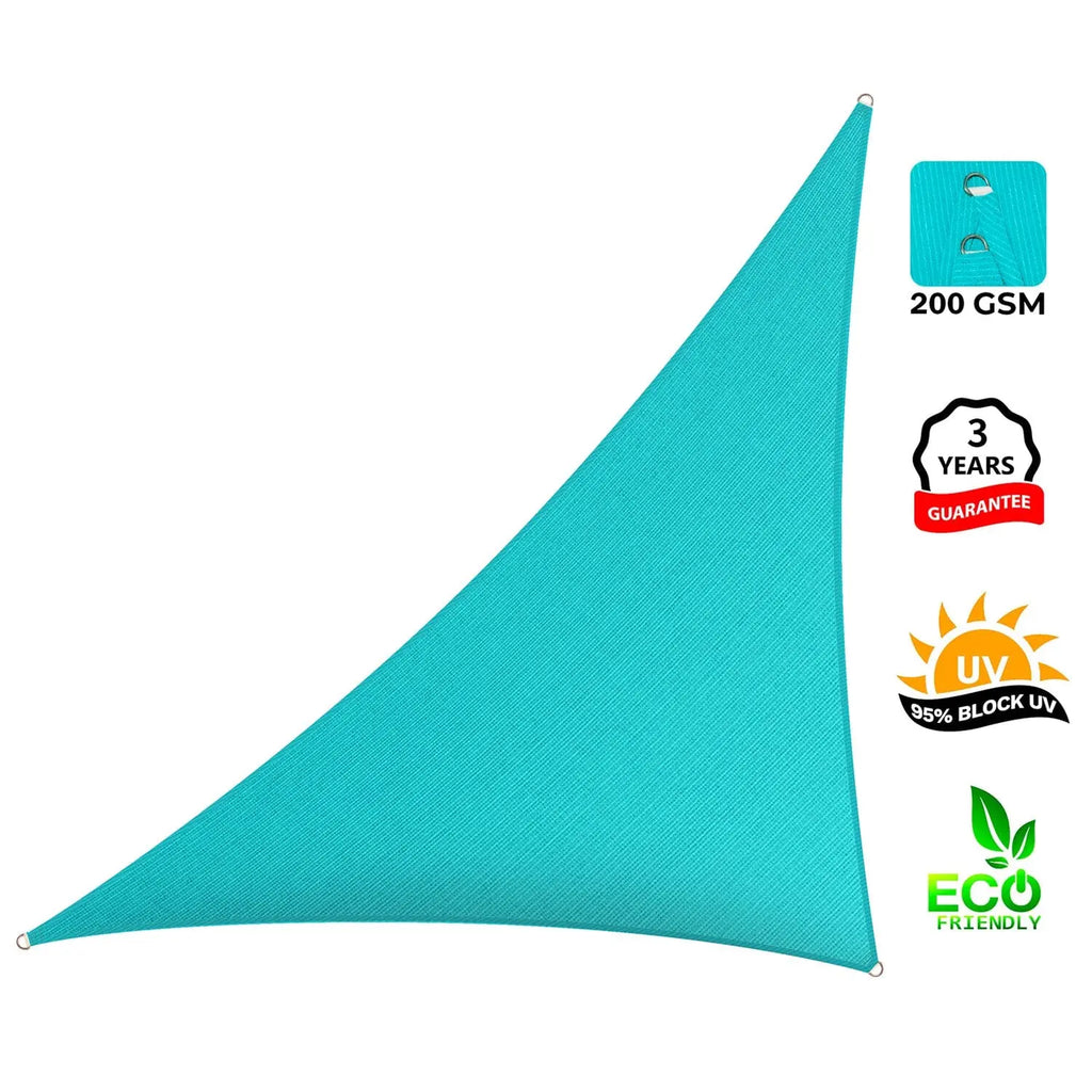 Right Triangle Shade Sail Canopy, 200 GSM HDPE Fabric with 95% UV Blocking for Outdoor Patios and Pools