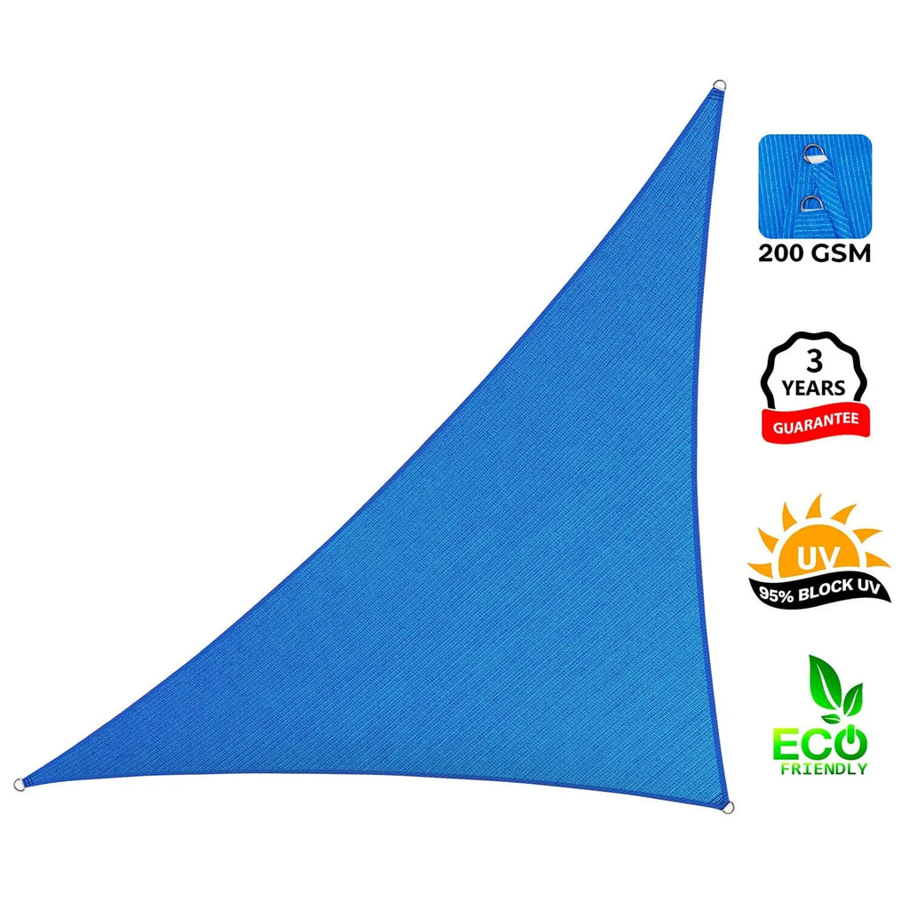 Right Triangle Shade Sail Canopy, 200 GSM HDPE Fabric with 95% UV Blocking for Outdoor Patios and Pools