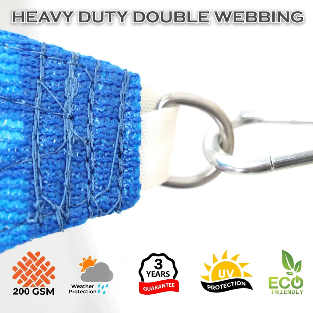 Right Triangle Shade Sail Canopy, 200 GSM HDPE Fabric with 95% UV Blocking for Outdoor Patios and Pools