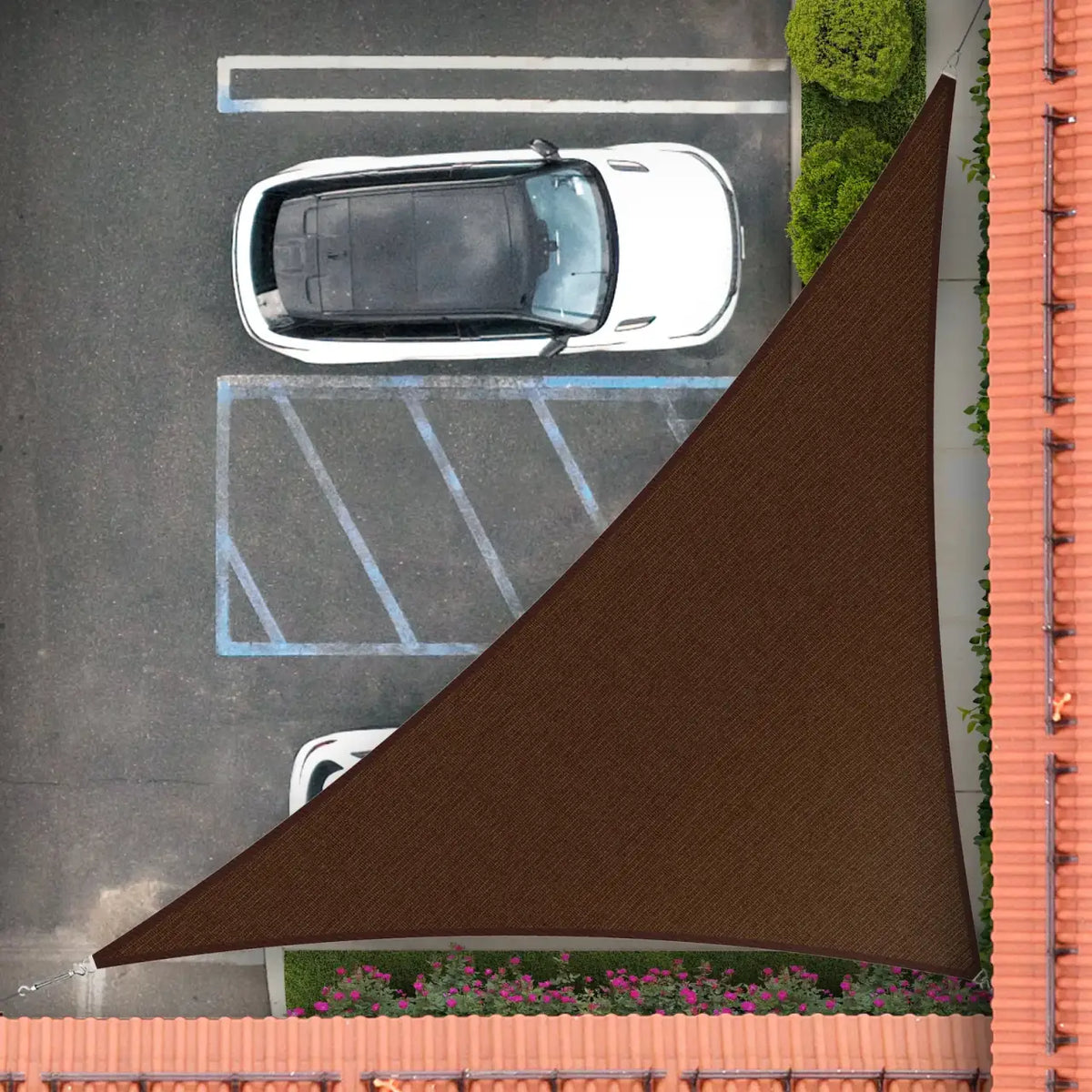 Right Triangle Shade Sail Canopy, 200 GSM HDPE Fabric with 95% UV Blocking for Outdoor Patios and Pools