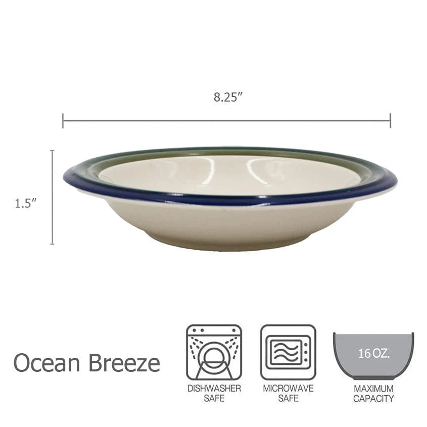 Rim Soup Bowls, Set of 4 in Stoneware