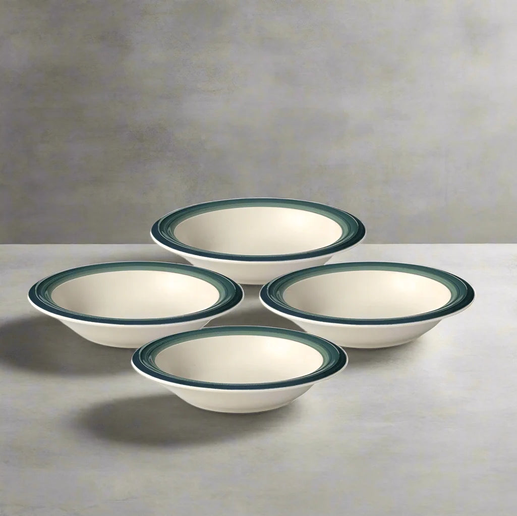 Rim Soup Bowls, Set of 4 in Stoneware