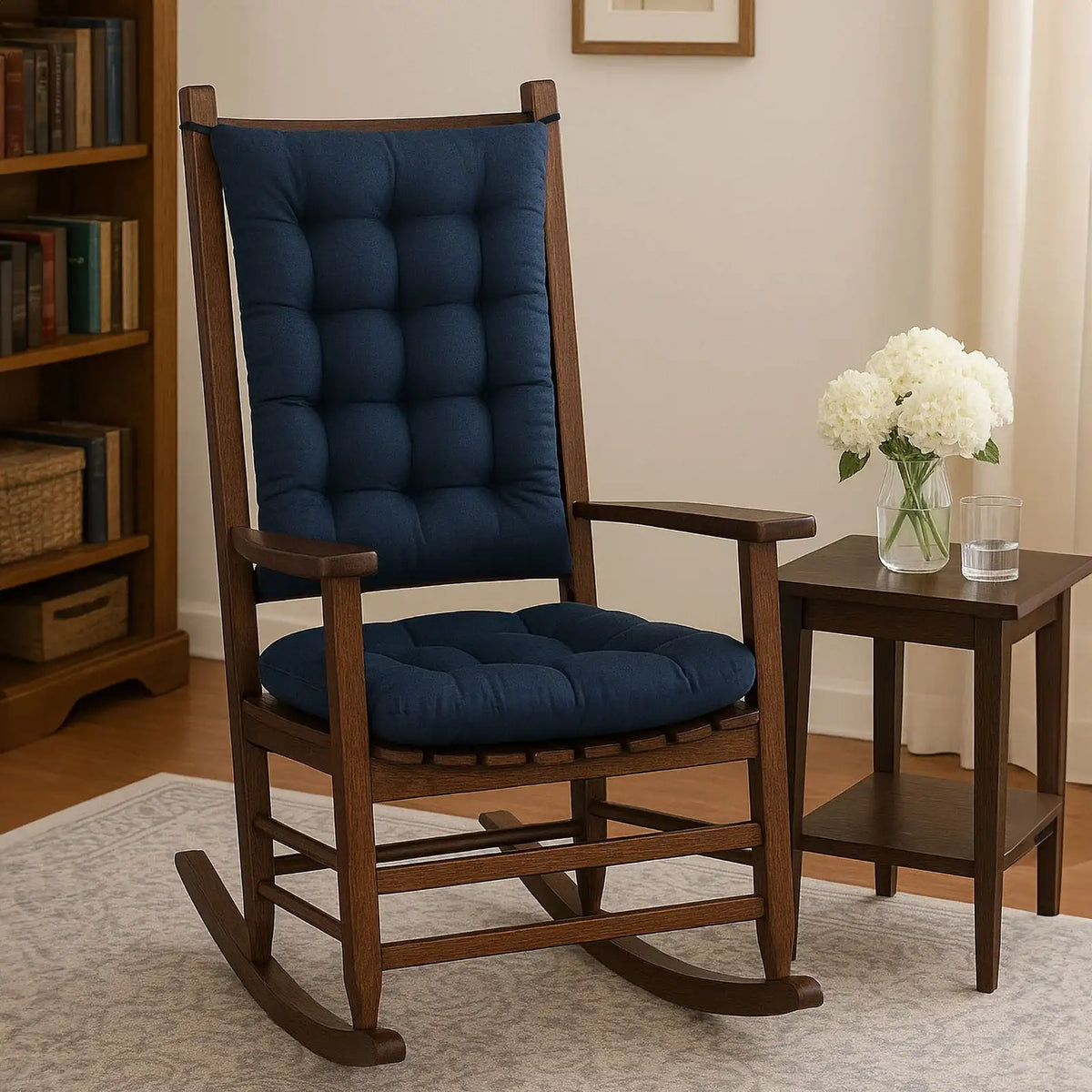 Rocking Chair Cushions in Navy Blue Cotton Duck