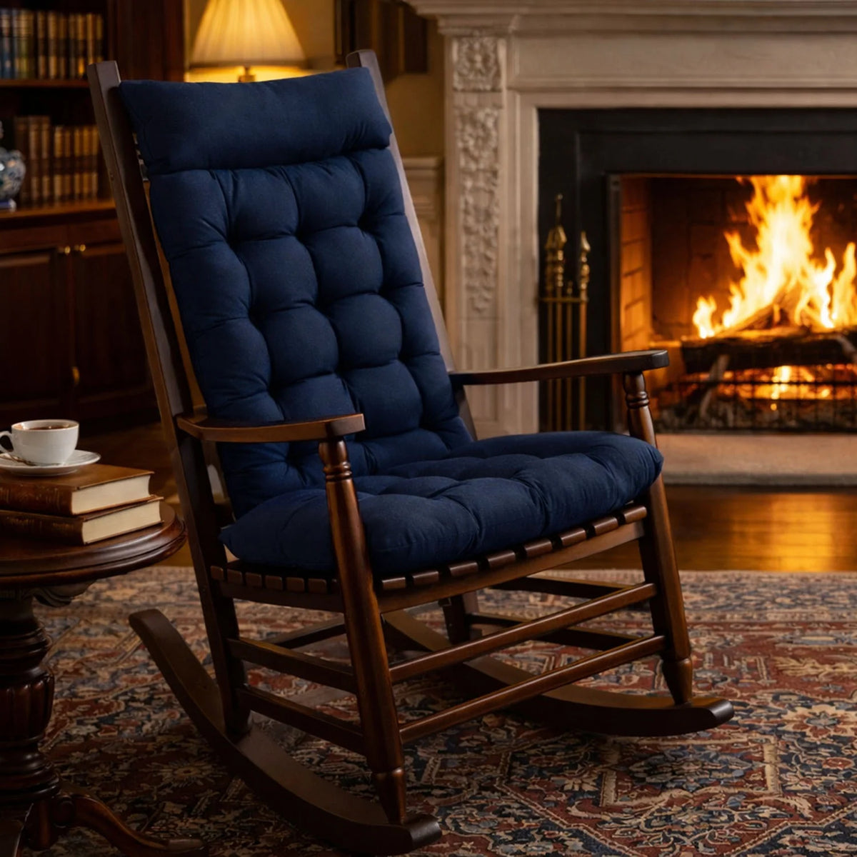 Rocking Chair Cushions in Navy Blue Cotton Duck