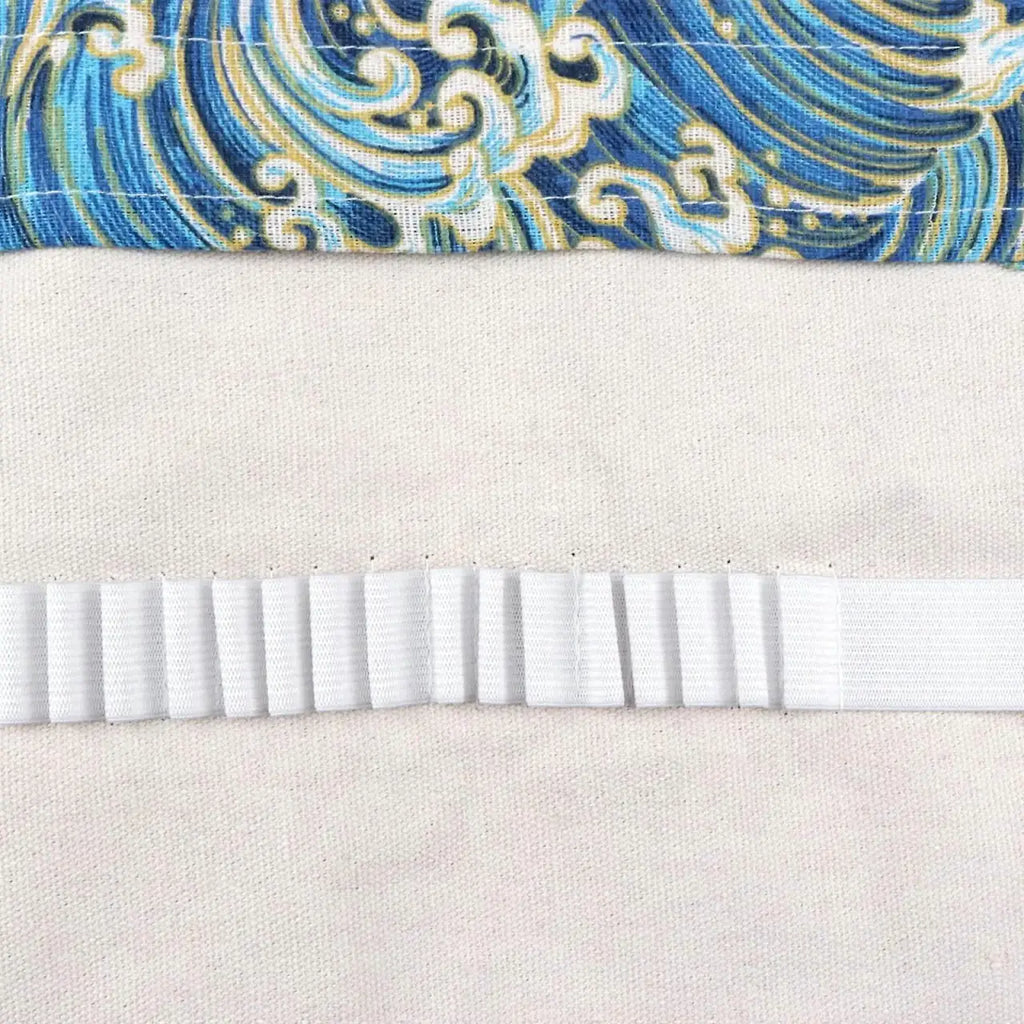 Roll-Up Pencil Case in Blue Great Wave Canvas for Keeping Pens and Art Brushes Organized on the Go