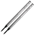 Rollerball Pen Refills Set of 2 with Smooth German-Engineered Ink in Black, Blue, Red, Green — Black / Medium / Black / Fine